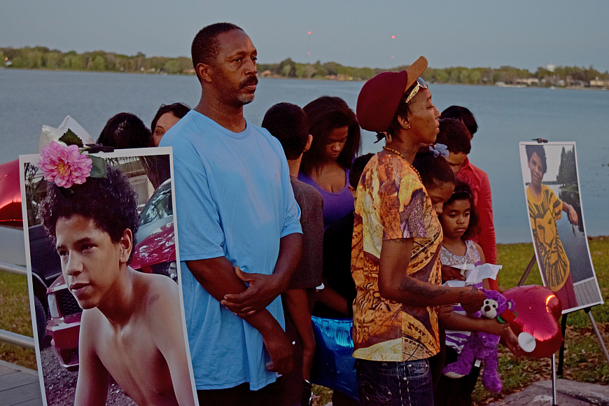 Some family members hosted a candlelit vigil for Antwan Davis at Starke Lake in March.