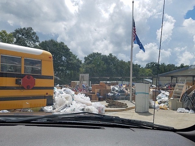 St. Amant Middle school had to discard various supplies due to water damage. (Courtesy photo)