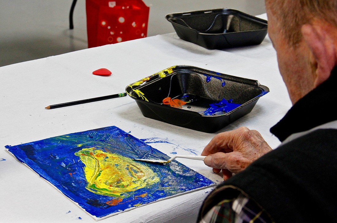 The men who attended the Paint a Memory class on Nov. 21 all suffered from some form of Alzheimer's Disease or dementia.