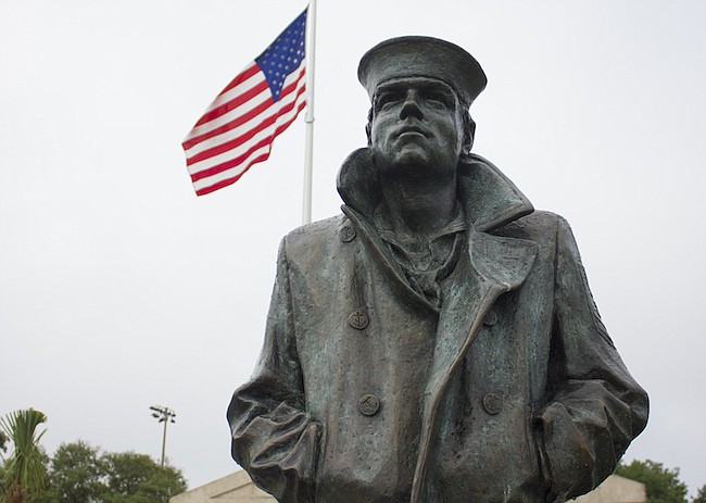 Photo by: Sarah Wilson - "Boats," the 7-foot-tall statue, stands watch over Blue Jacket Park.