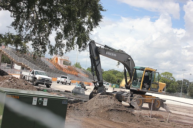 Photo by: Sarah Wilson - Winter Park's Showalter Field is still under construction with renovation work, forcing the Wildcats to play another 'home' game on the road.