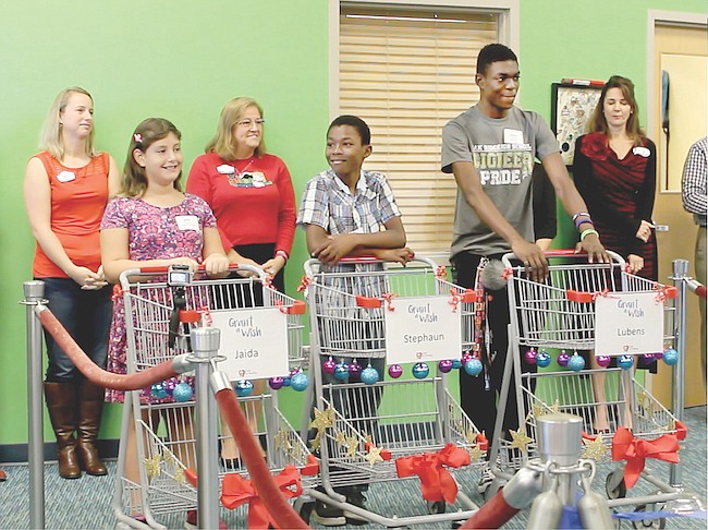 Photo courtesy of A Gift for Teaching - Three lucky students got to line up for a shopping spree at A Gift For Teaching to stock up on school supplies, clothes and more.