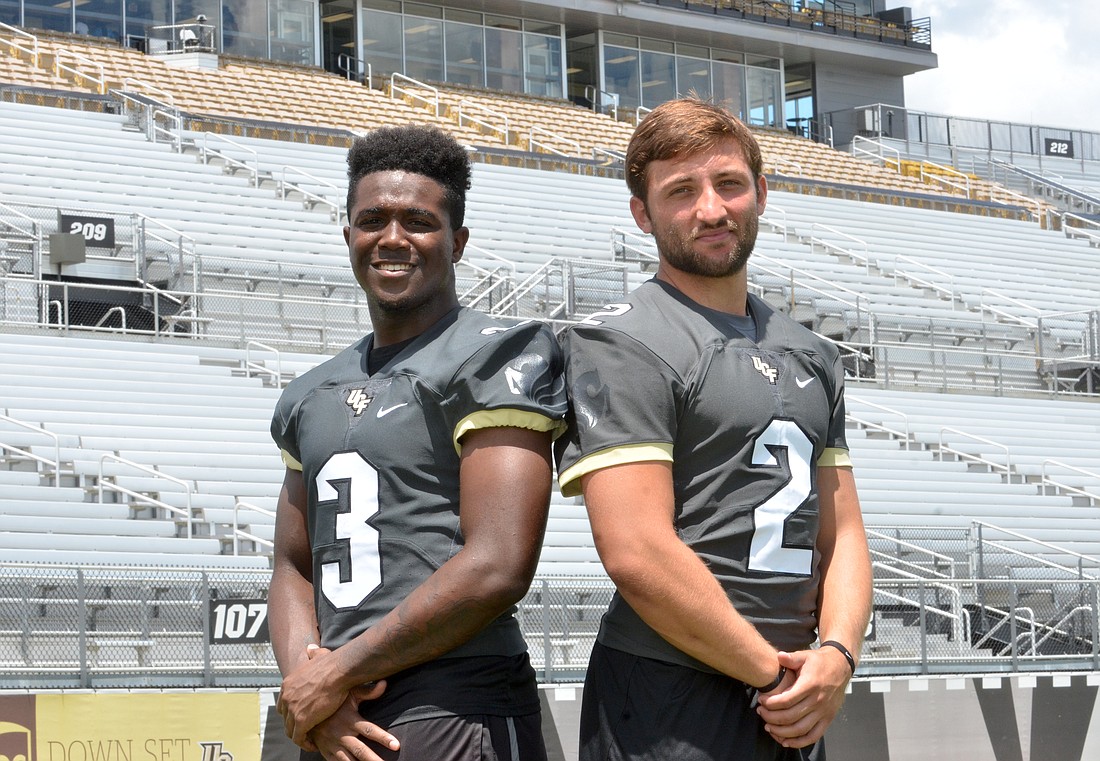 Jaquarius "Q" Bargnare, left, and Nick Patti are excited to take the field at Bright House Networks Stadium Sept. 3 for the Knights' opener.