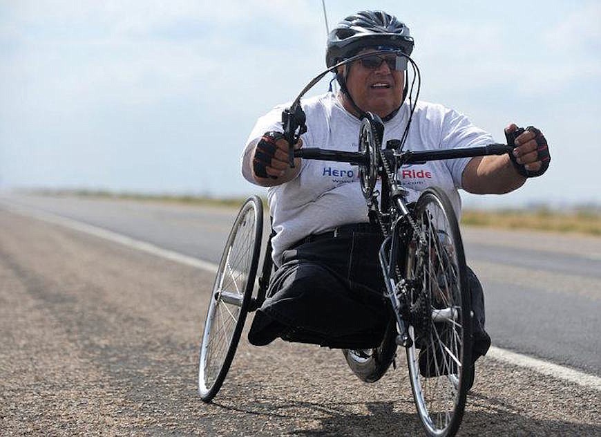 Bob Wieland participated in the 2011 Dream Ride with his hand cycle.