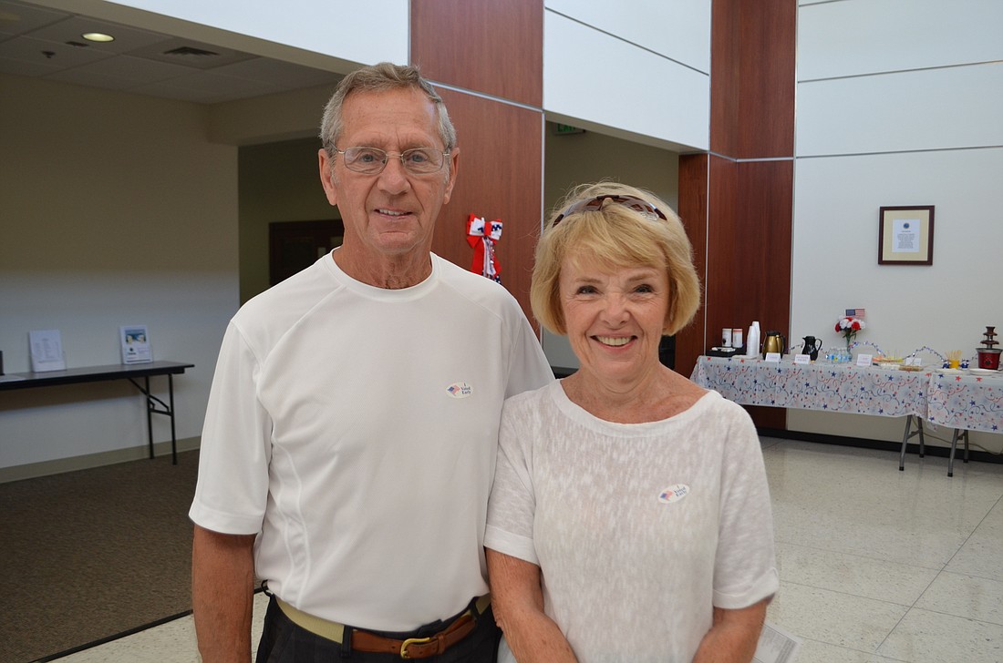 Bobby and Joyce Mazurek, pictured Monday, are among the 446 voters who had cast their ballots early as of Thursday.
