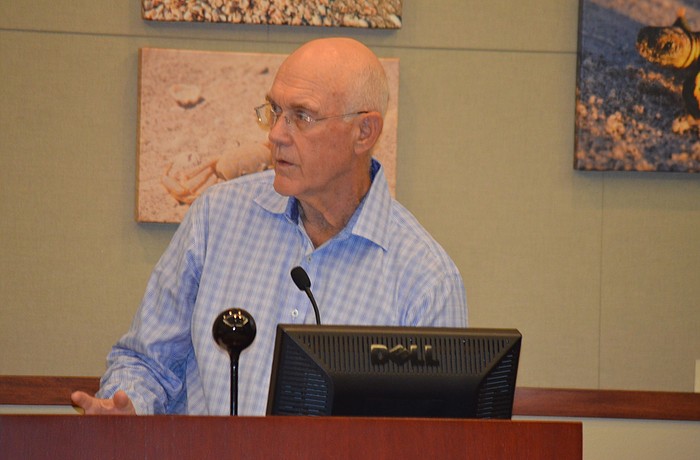 Commissioner Phill Younger presented a new option for new zoning residential districts at a special joint workshop Monday at Town Hall.