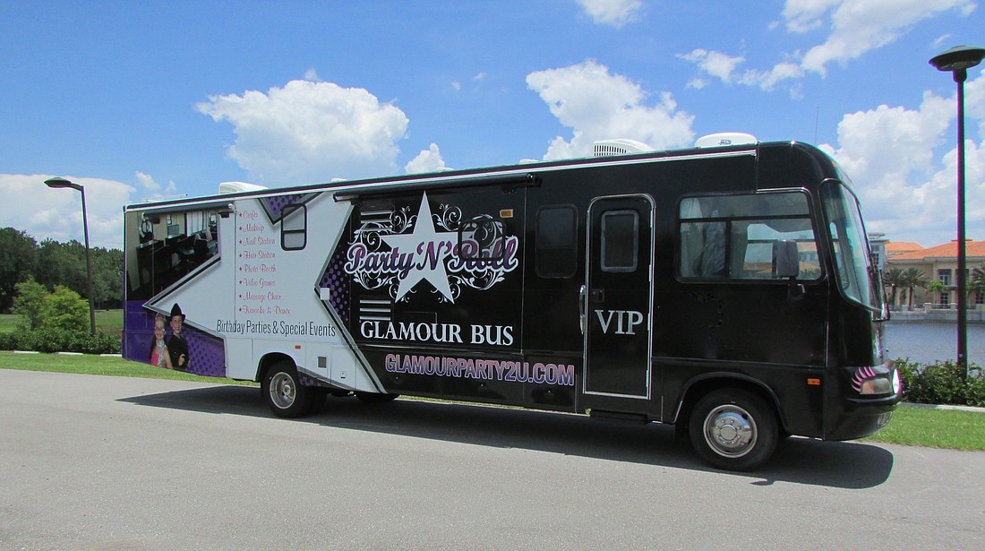 Party N Rollâ€™s 38-foot Glamour Bus has nine stations for hair, nails and makeup services, in addition to a crafts area, photo booth and more.