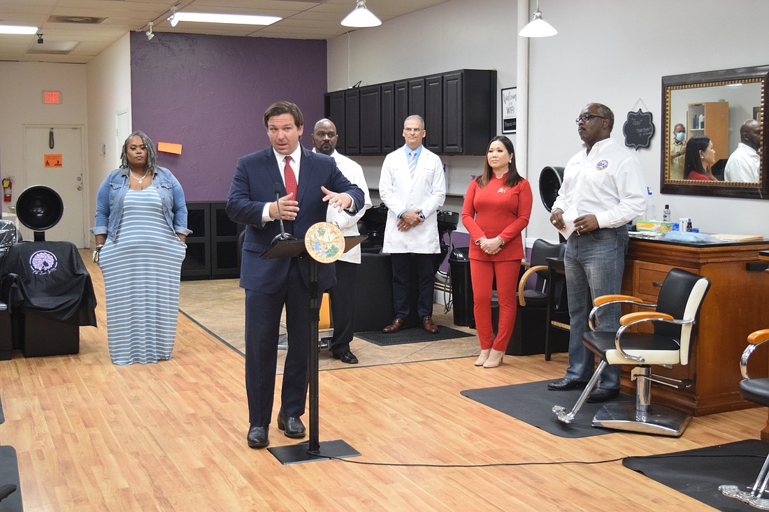 Florida Gov. Ron DeSantis and Orange County Mayor Jerry Demings met with salon owners Saturday, May 2, to discuss their eventual reopening.