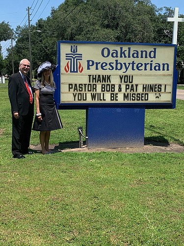 Pastor Bob Hines has retired after nearly 19 years at the pulpit at Oakland Presbyterian Church. He and his wife, Pat, will continue living in Oakland.