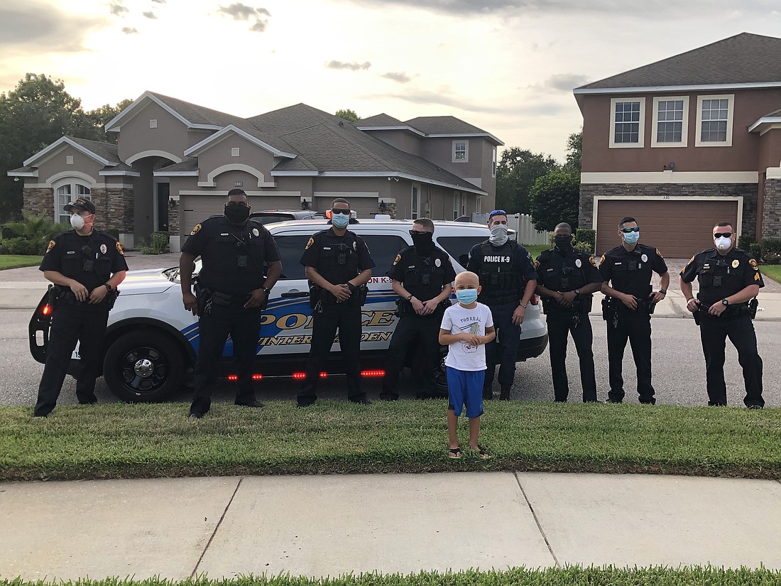 Seven-year-old Emery Dennis-Lima had a fun birthday surprise when a caravan of police officers helped him celebrate.