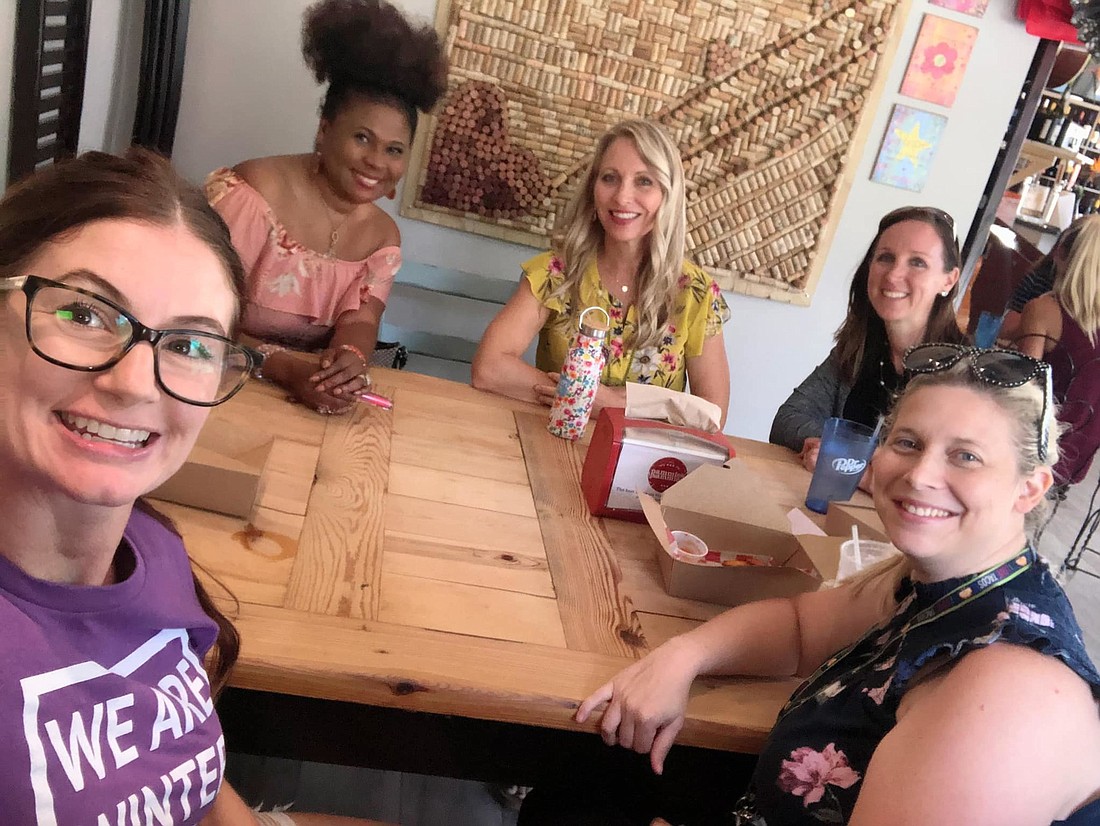 Recently, some members of the Winter Garden Moms of Teenagers group met up at Pammie&#39;s Sammies. (Courtesy)