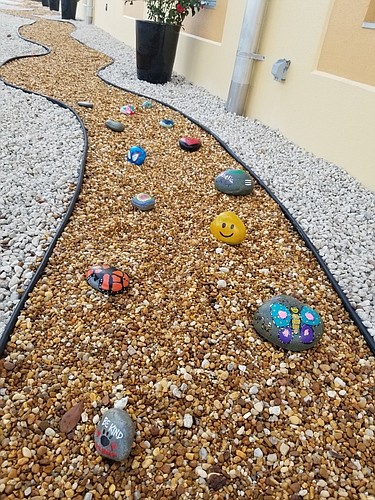 The Pathway to Kindness at Westbrooke Elementary will be filled with colorful rocks designed by families and staff.