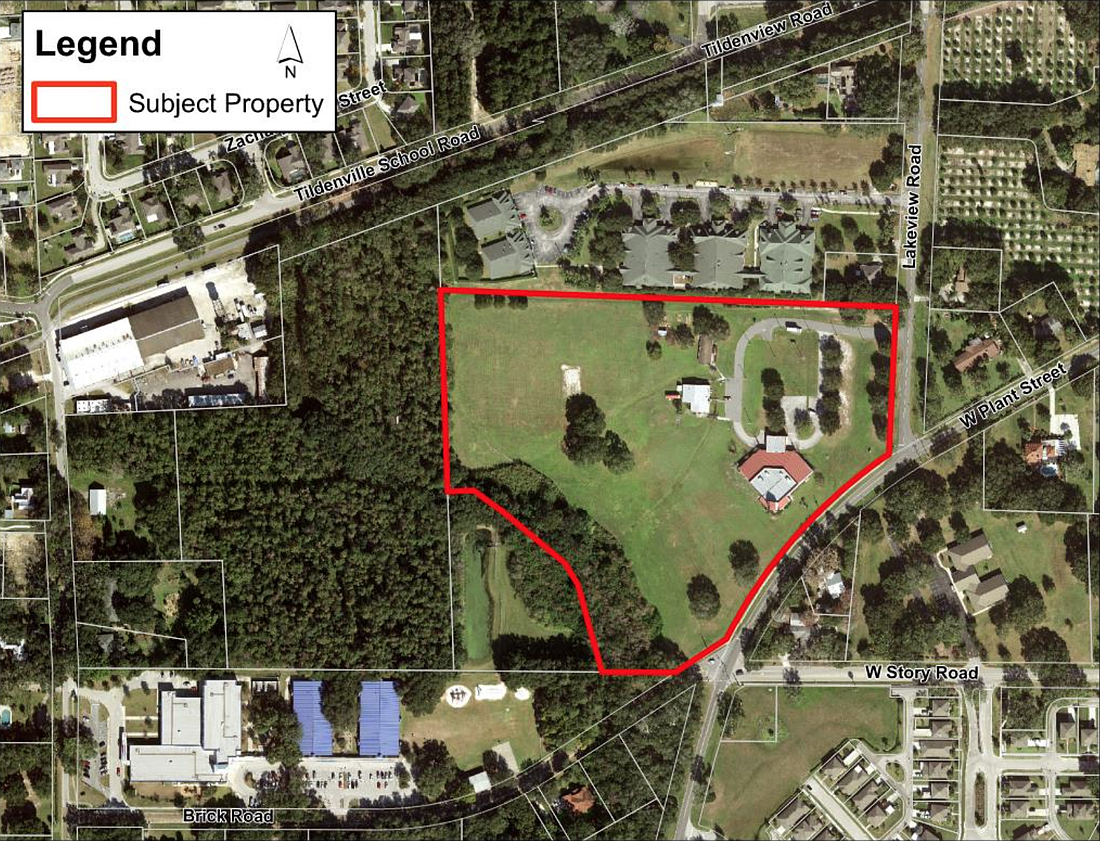 This map highlights the original 15.83-acre Found Life Church property. The church has since sold 4.803 acres of it to Golden Pond Communities for the assisted-living facility expansion.