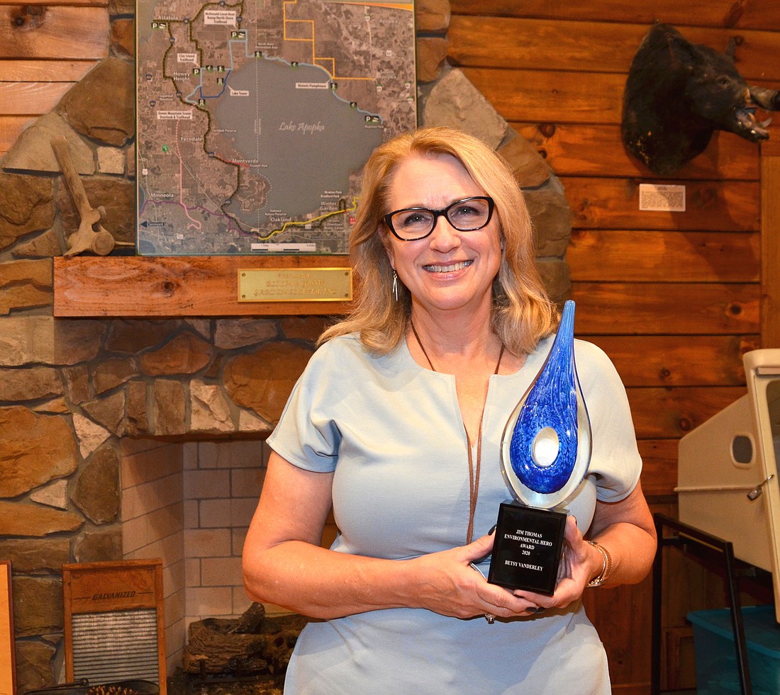 Orange County Commissioner Betsy VanderLey is the recipient of the Jim Thomas Environmental Hero Award.