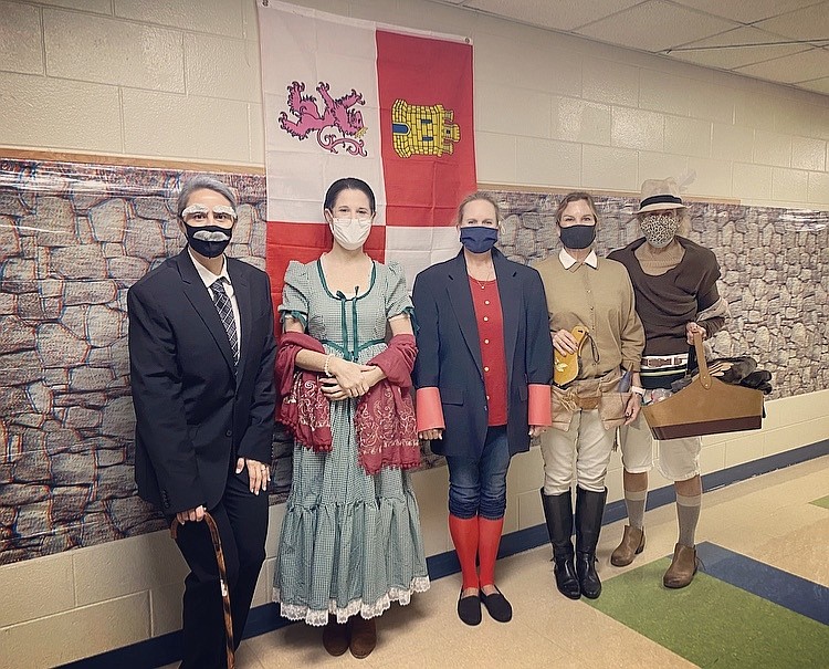 The fourth-grade team at Windermere Elementary â€” Nancy Bromhead, Kim Campbell, Shanta Johnson, Susie Ott and Shannon Reid â€” brought the history of St. Augustine to their students. (Courtesy photo)