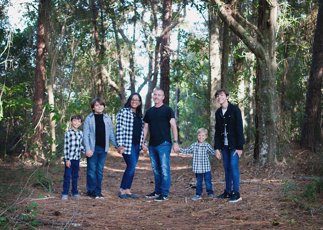 Bruce Jordan and his family moved to Edgewood Childrenâ€™s Ranch last year when he became the executive director. From left: Joshua, Ashton, Indiana, Bruce, Caleb and Kaden Jordan. (Courtesy photo)