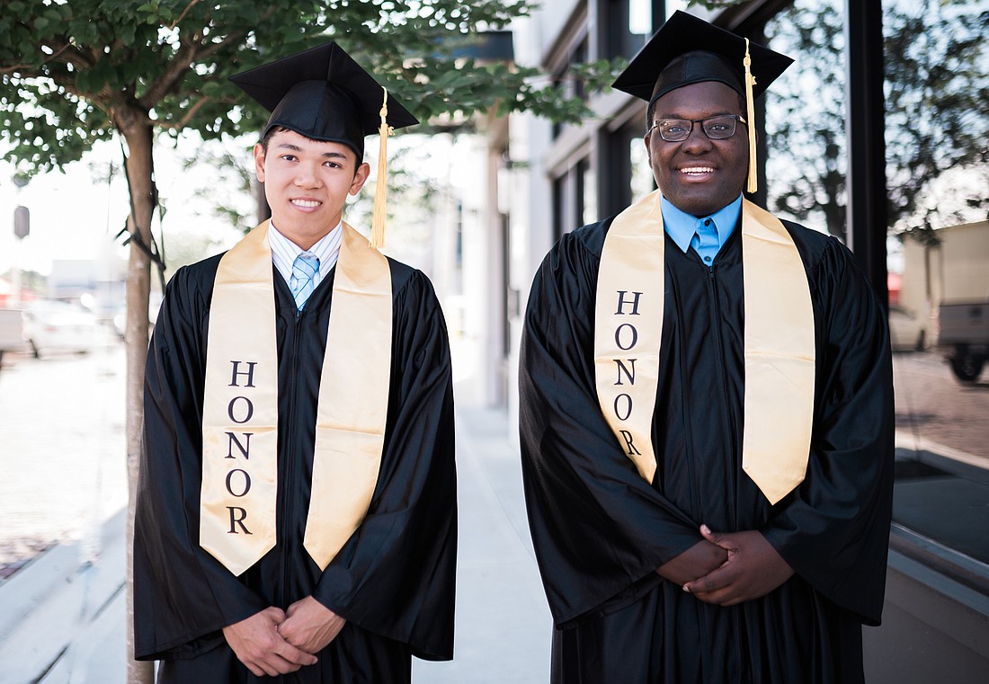 Leon H. and Stephane S. recently celebrated their graduation from the Edgewood Ranch Academy. (Courtesy Laura Day Photography)