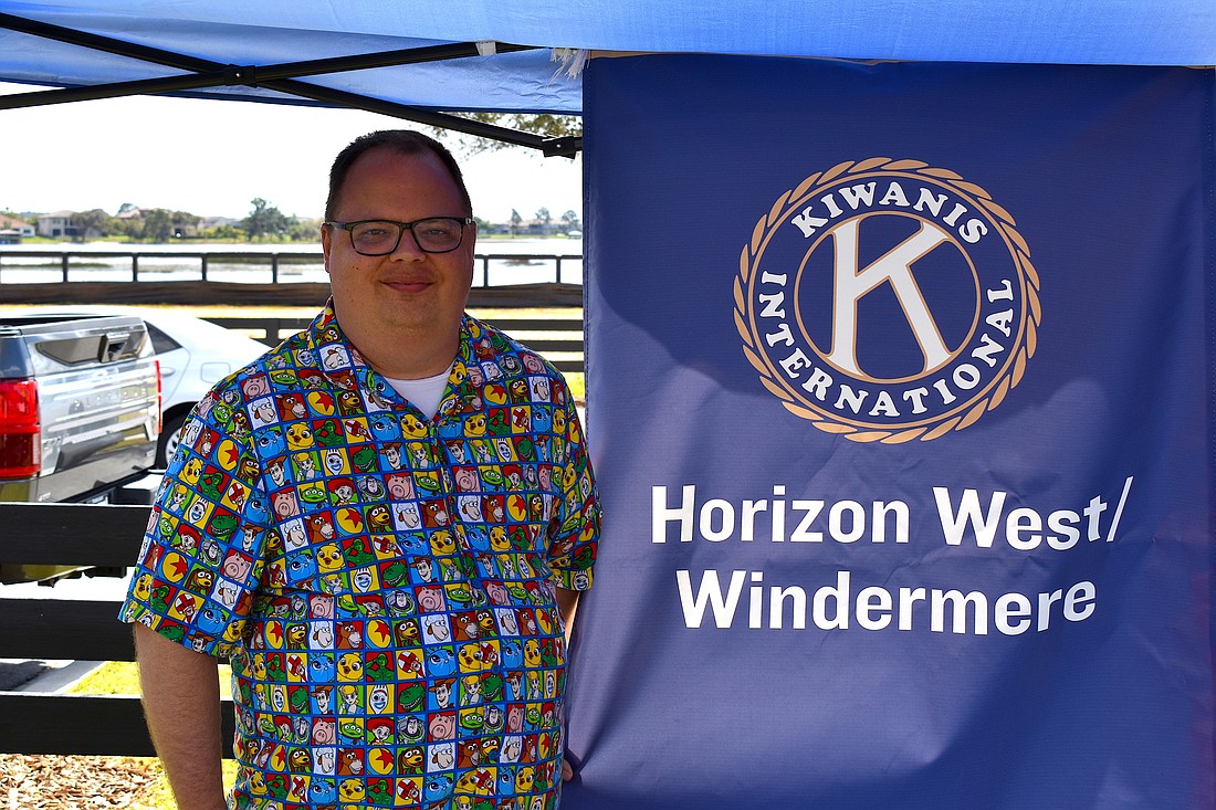Jeff Swearingen ran the club&#39;s table at the Horizon West Fest in Hamlin March 5.
