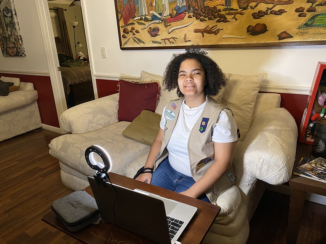 Senior Girl Scout Anais Noel was part of the discussions on the impact of climate change on women and girls.