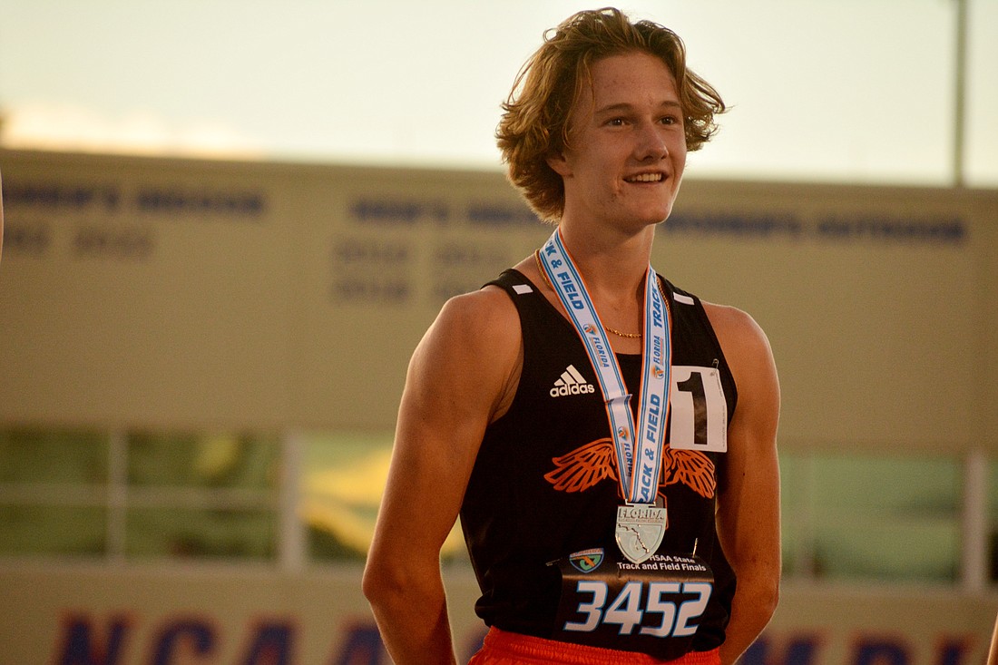 Sarasota High junior Alec Miller finished second in the Class 4A boys 1,600 meter run at the FHSAA track and field championships.