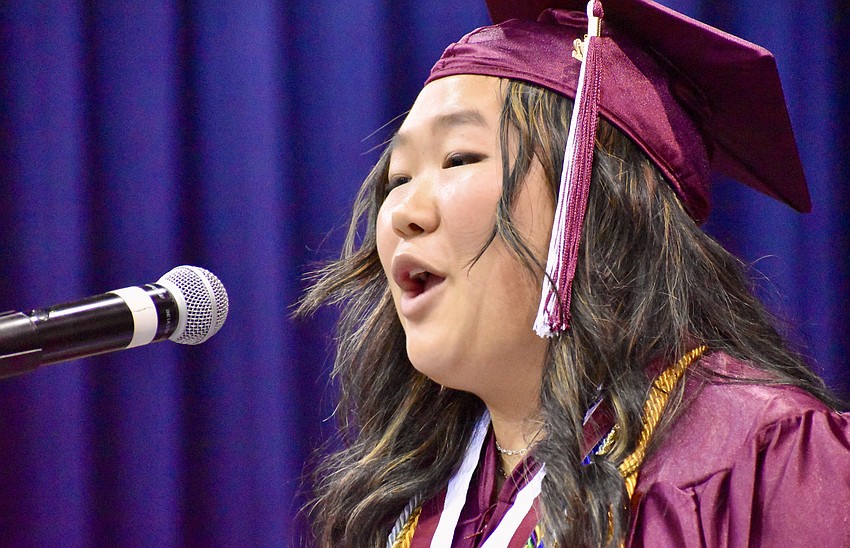 Grace Fehr presents her address, 