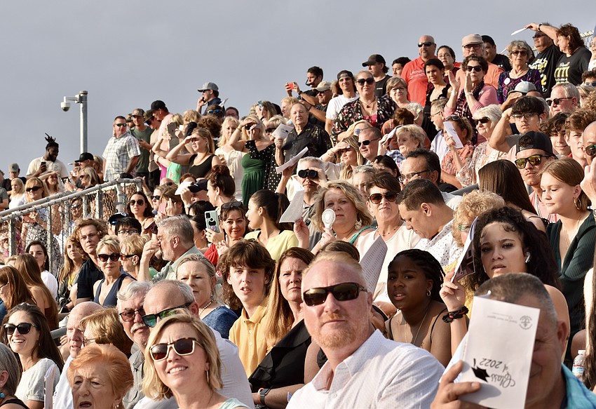 Both sides of the stadium were filled.