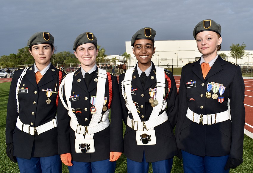 Jandy Zahzir, Madison Bloom, Renna Ramsaran and Makenzie Stehle formed the color guard for the ceremony.