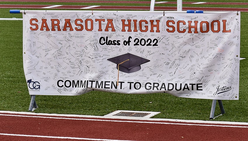 The Class of 2022's Commitment to Graduation bears their signatures.