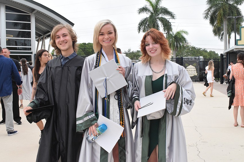 Graduates Aldan Rossnagel, Ally Adamo and Alyssa Ream are excited to have a final moment with the senior class.