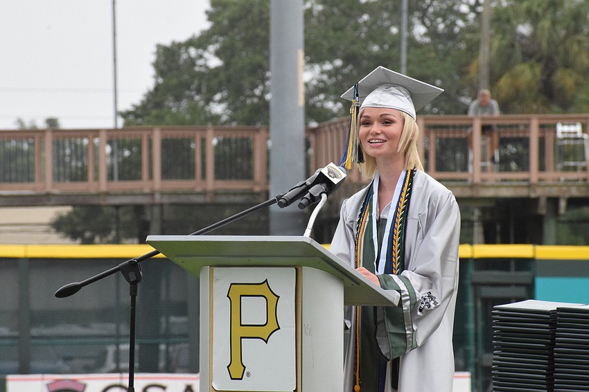 Ally Adamo uses some of her favorite Disney quotes to inspire graduates during her speech.
