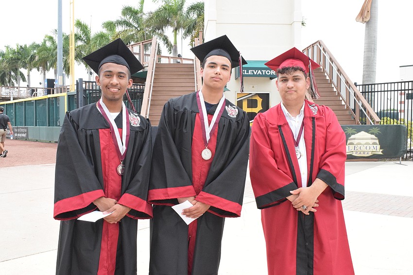 Colby Hernandez, Federico Castellanos and Jaden Huerta are excited to celebrate the end of their years in high school. 