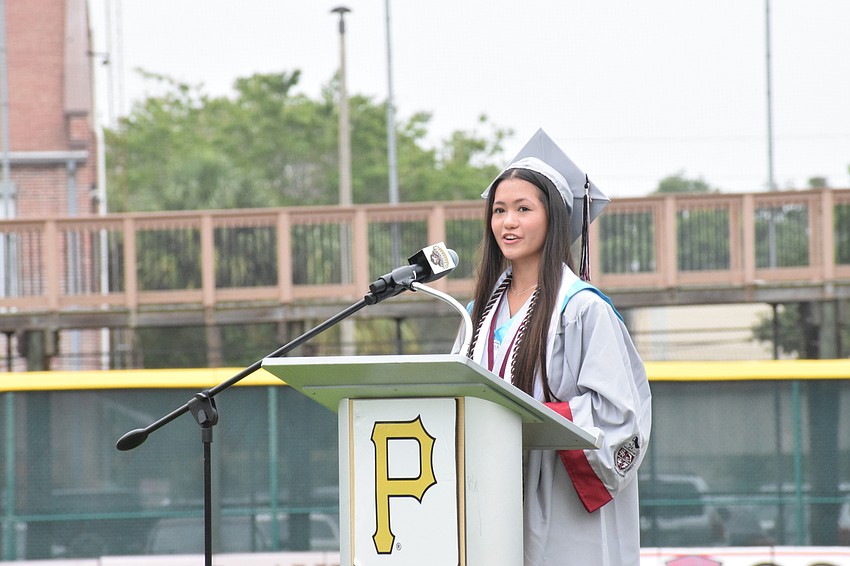 Anagrace Bennett was chosen to lead the Pledge of Allegiance.