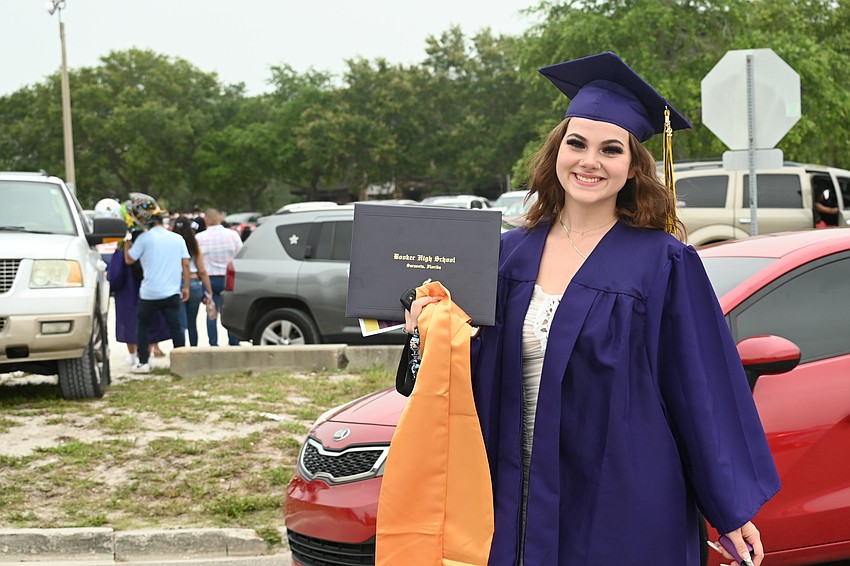 Illiana Borras moments after graduation.