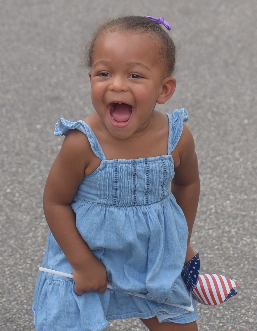 Two-year-old Jayda Brown of Parrish was loving the first parade of her life.