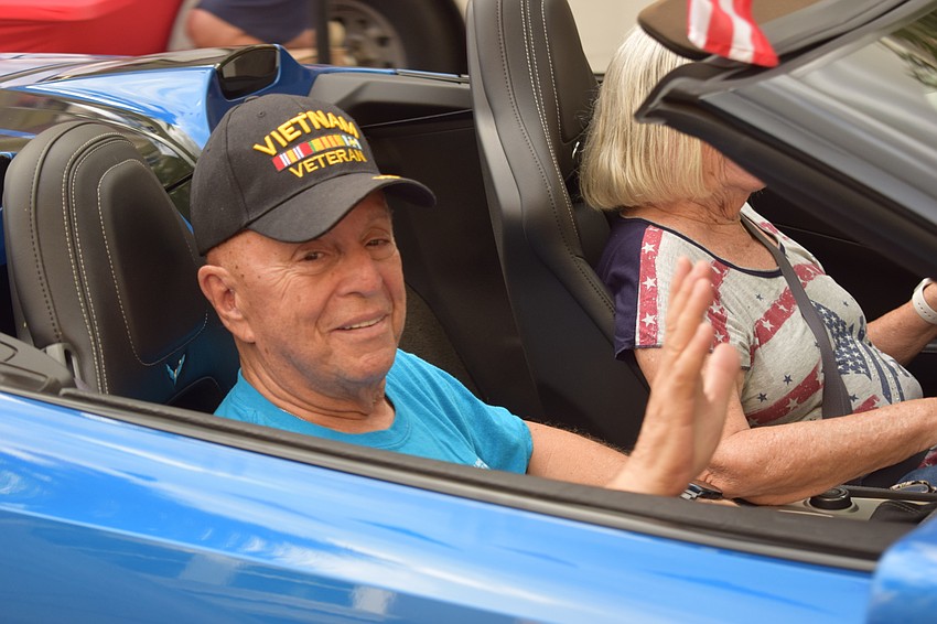 Army veteran Ned Fishman of Eagle Trace receives an honorary ride.