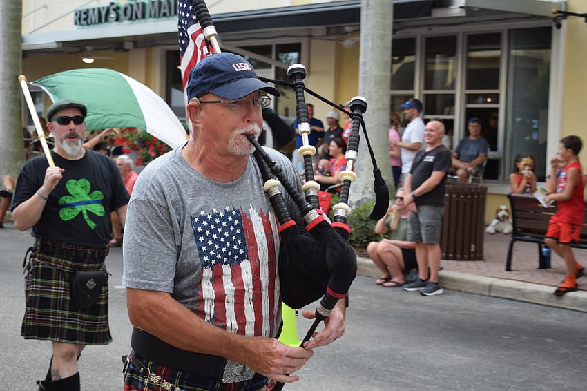 Bagpiper William Howard of the New World Celts was a hit with his ability to play military tunes.