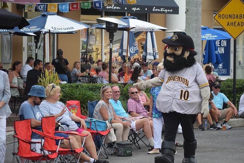 Marty the Marauder always is a hit when he walks in the Tribute to Heroes Parade.