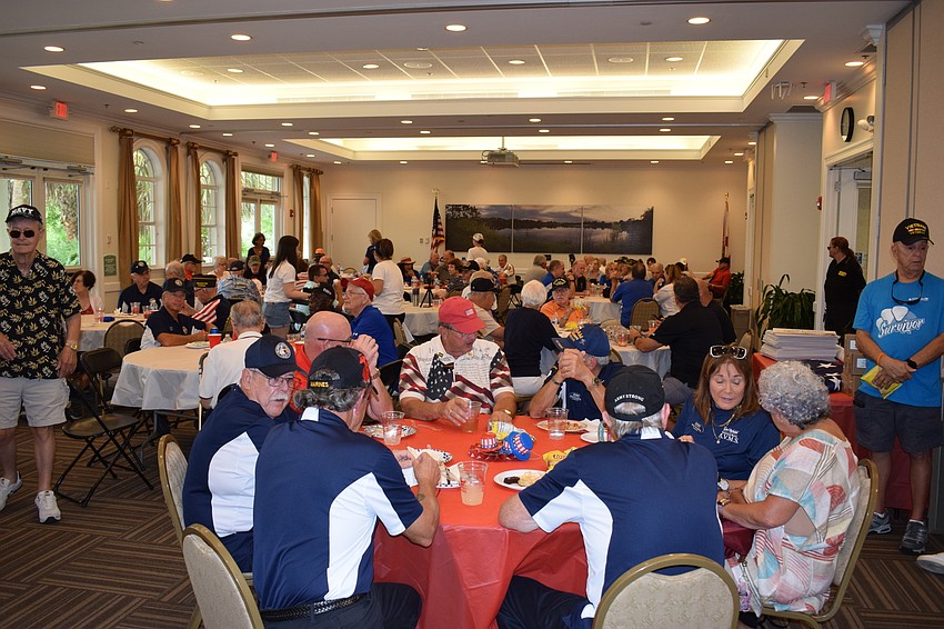 Veterans were treated to a free dinner and beverages at Lakewood Ranch Town Hall. McGrath's, Ed's, Main Street Trattoria, and Remy's donated food.