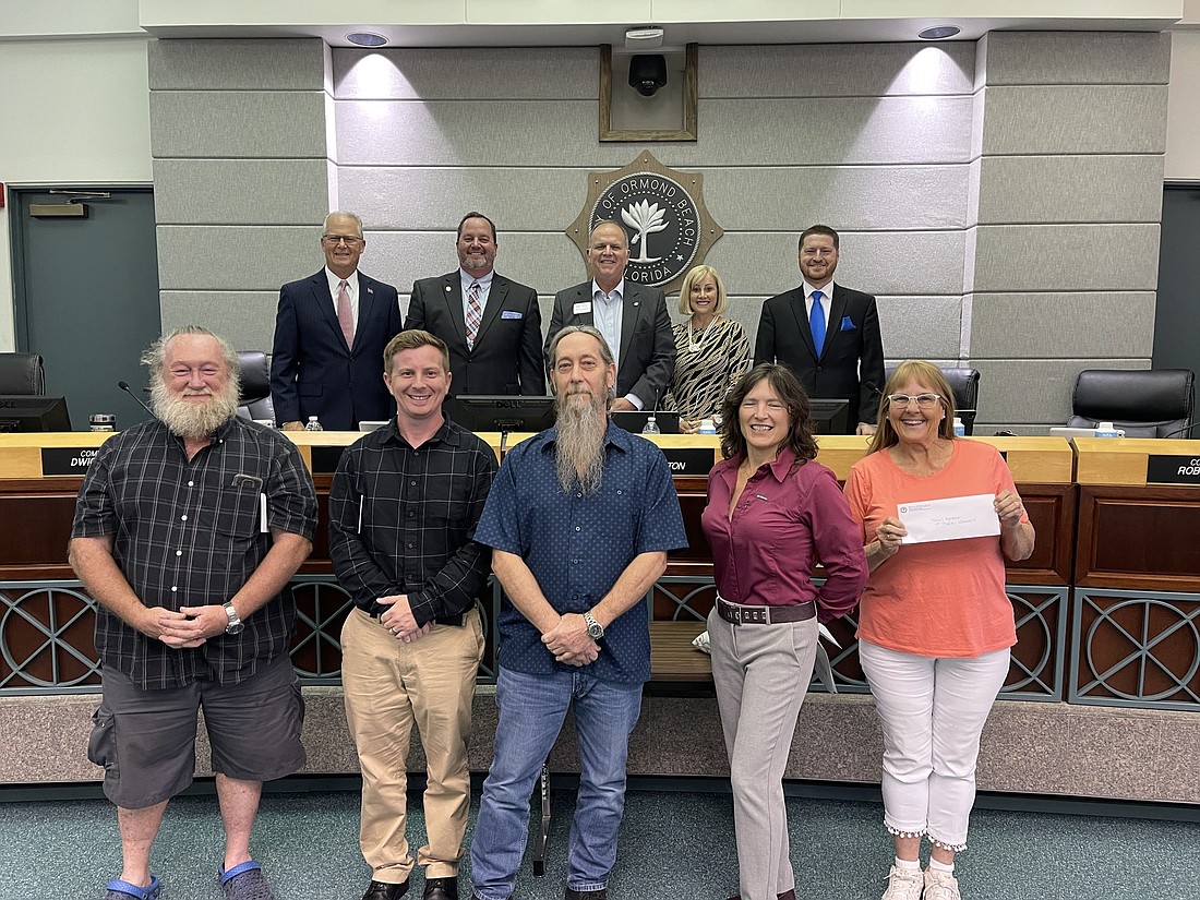 The Ormond Beach City Commission and the challenge winners: Gary Brady, Chris Byle, Bill Rose, Edith Kegle and Terri Hester. Courtesy of the city of Ormond Beach