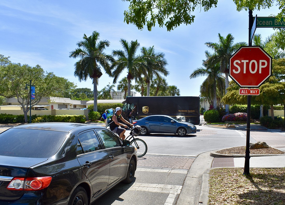 The four-way stop signs are already in place, west across Ocean Boulevard.