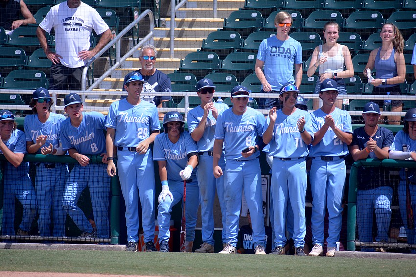 ODA players hope for a seventh-inning rally against North Florida Christian.