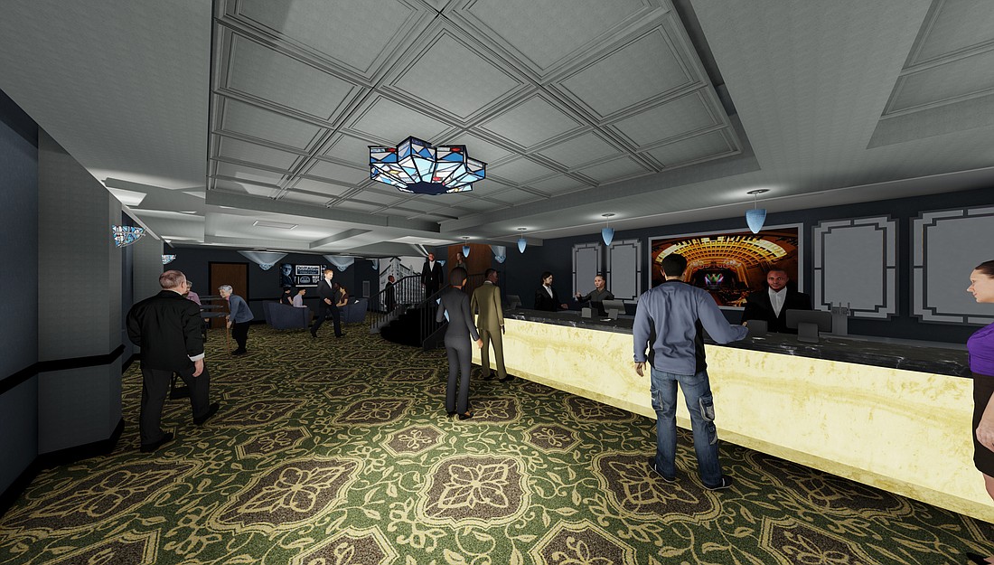 An artist&#39;s rendering of the renovated 2nd floor of the Florida Theatre.