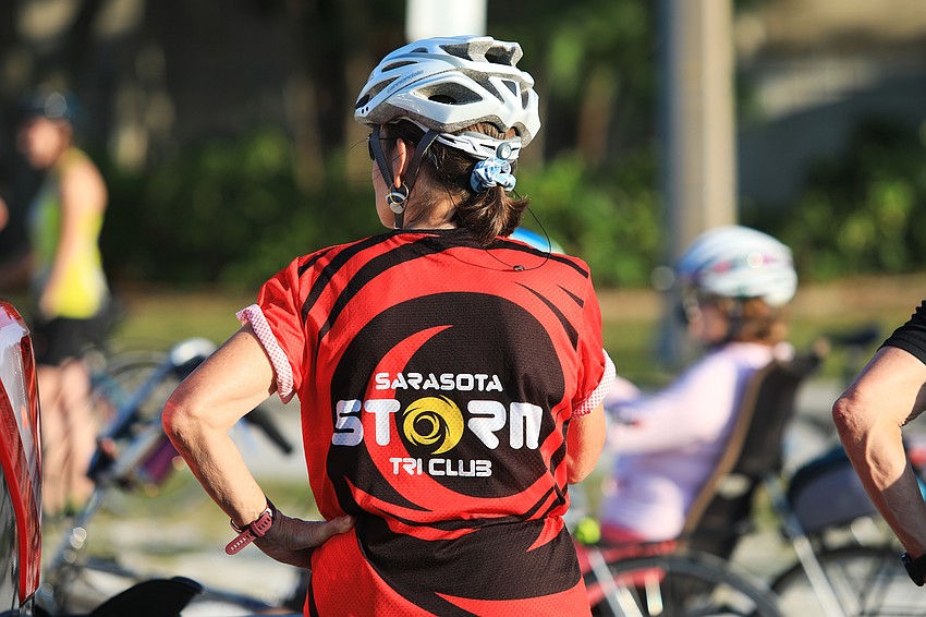 Ren Hardman Schrock prepares to ride.