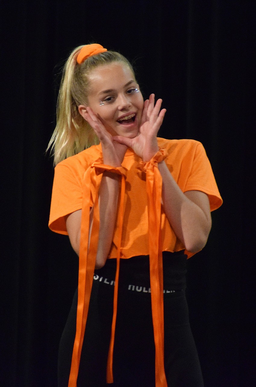 Fifth grader Isabella Lawton dances to Katy Perry's 