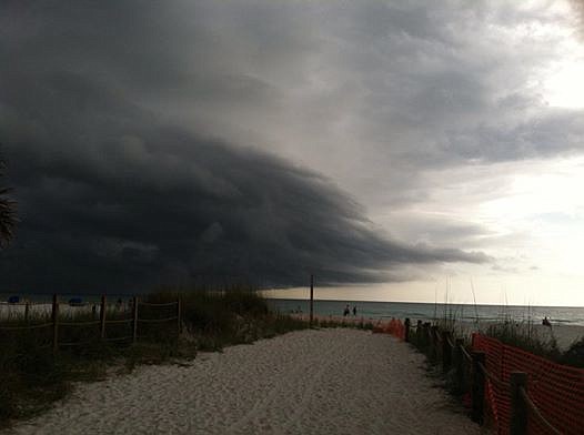 Glenda Kiesewetter submitted this photo of a storm rolling in, taken on Siesta Key Beach.