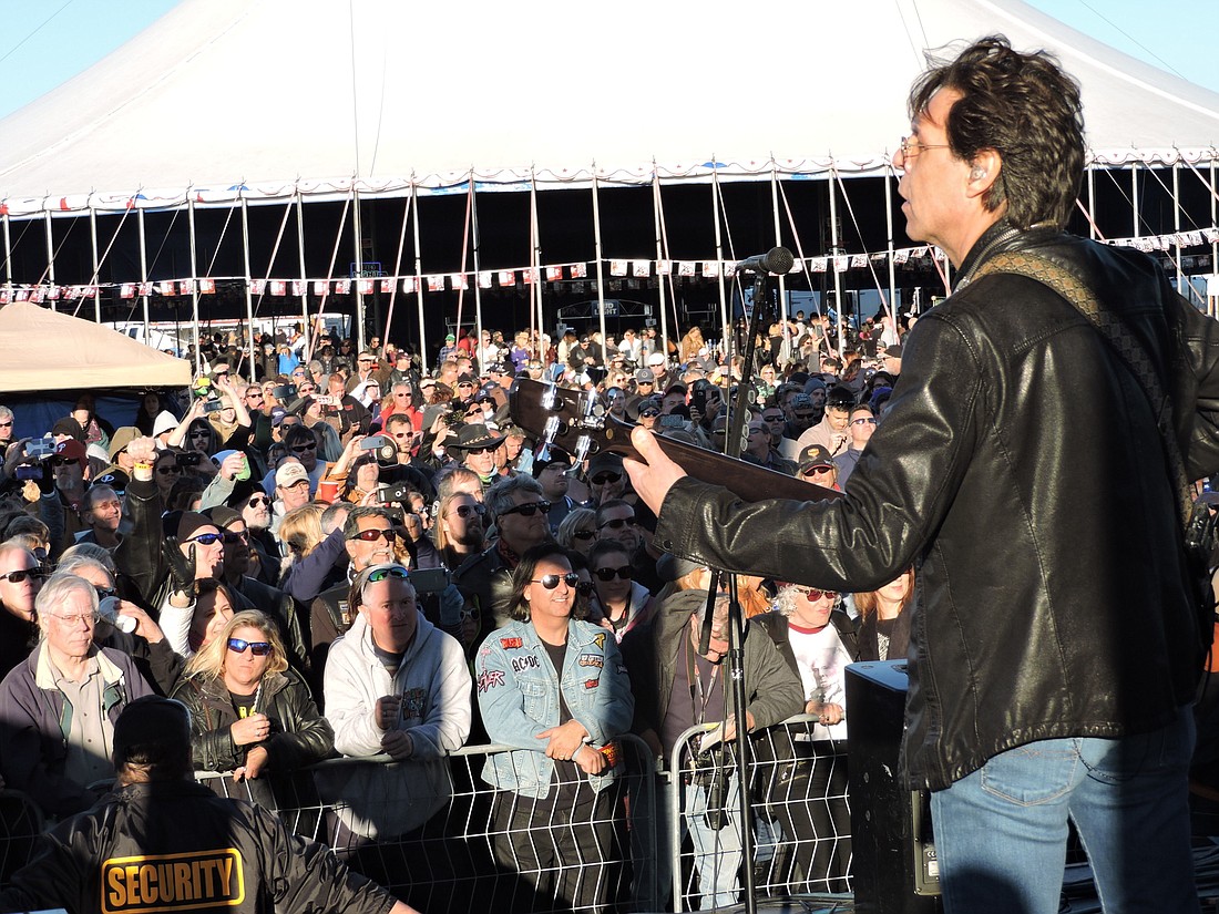 Blue Oyster Cult guitarist Kasim Sulton performs in front of a huge crowd at Thunder by the Bay in Lakewood Ranch.