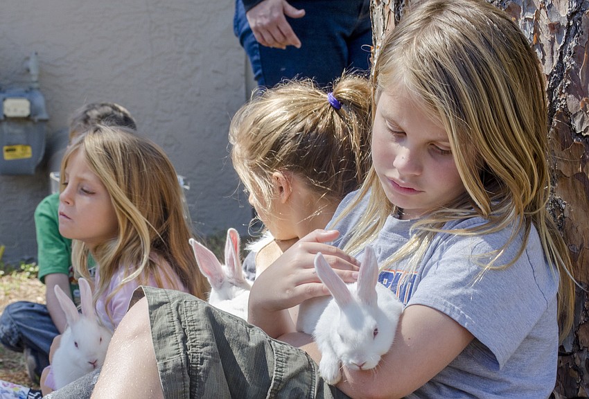 Bohden Wietrzykowski holds a rabbit.