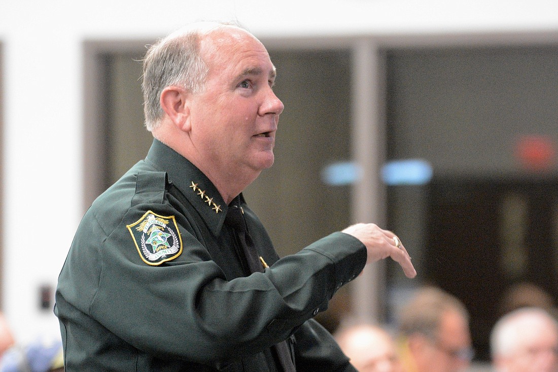 Sheriff Rick Staly addressed the City Council April 4. (Photo by Jonathan Simmons)