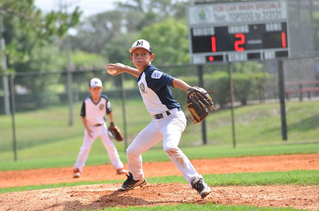 Starting pitcher CJ Monnar brought the heat during a matchup against Lake Mary.