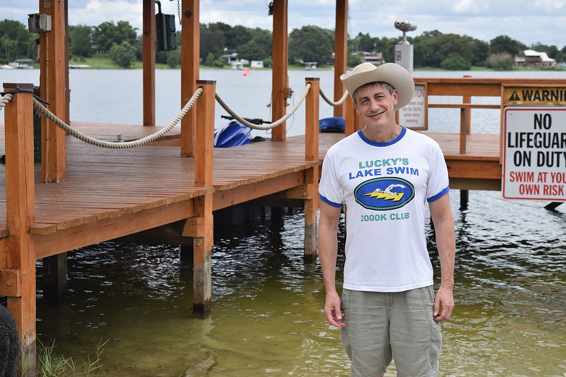 Lucky Meisenheimer, founder of Lucky&#39;s Lake Swim, is an accomplished open-water swimmer.